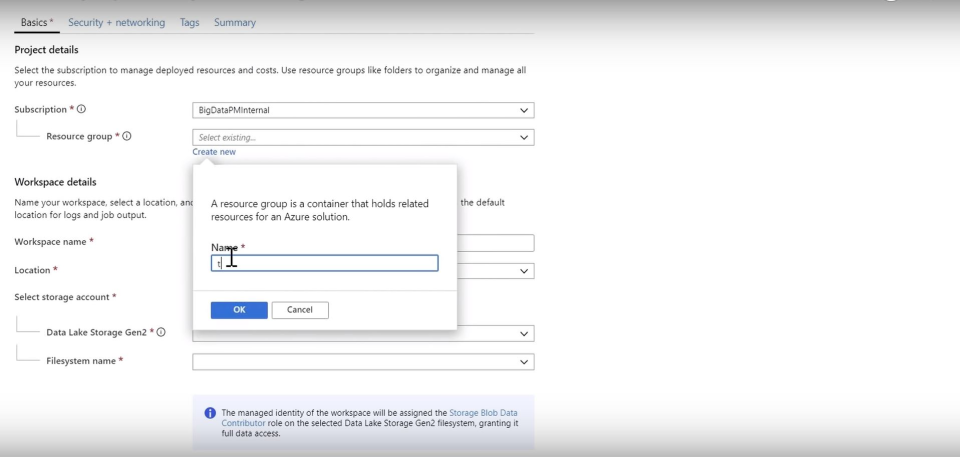 screenshot of Azure Synapse Analytics